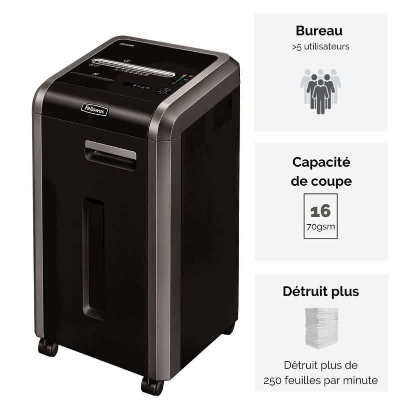 0043859642724-Fellowes Powershred 225Mi - destructeur de documents coupe croisée microparticules - 16 fe-P_79419177_2-1