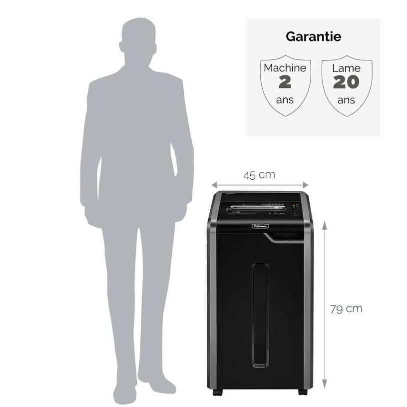 0043859642724-Fellowes Powershred 225Mi - destructeur de documents coupe croisée microparticules - 16 fe-P_79419177_6-5