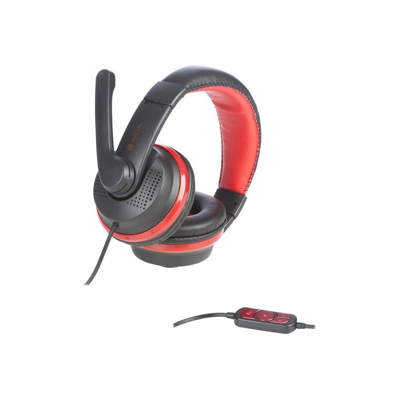 8435430605839-NGS VOX 700 - Casque filaire avec micro - connexion USB - noir et rouge-P_79419282_4-3