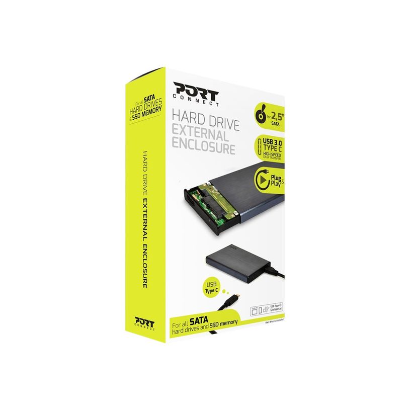 3567049000356-Port Connect - Boîtier externe usb type C pour disque dur 2,5'' - noir-P_79419303_5-4