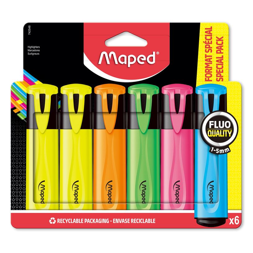 3154147425459-Maped Fluo Peps - Pack de 6 surligneurs - couleurs assorties-P_79419512_1-0