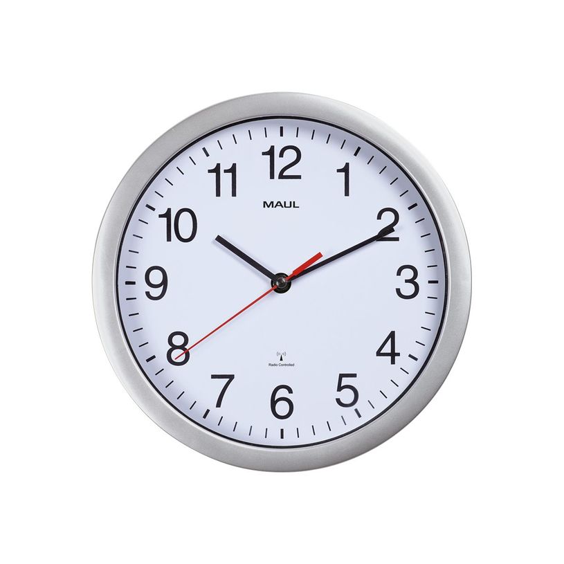 4002390065641-MaulRun - Horloge - mécanisme radio pilotée - 25 cm - blanc argenté-P_79419603_1-0