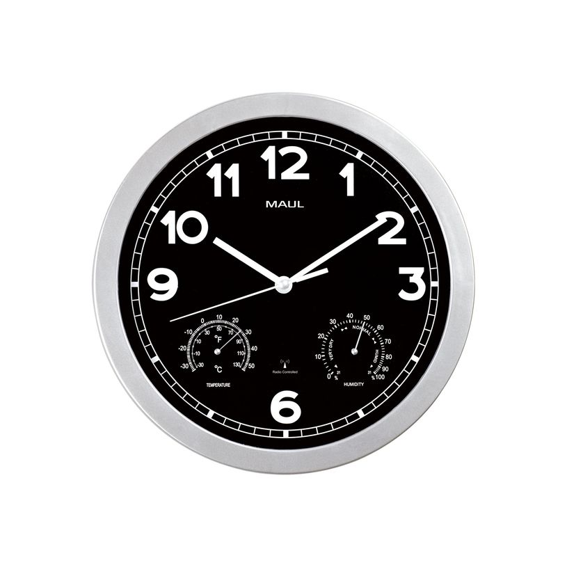 4002390065740-MaulDrive - Horloge - mécanisme radio pilotée - 30 cm - noir argenté-P_79419610_1-0