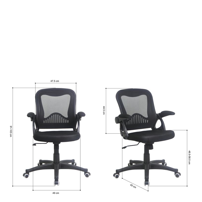 3397701202787-Fauteuil de bureau TEFERA - accoudoirs rabattables - noir-P_79419613_10-8