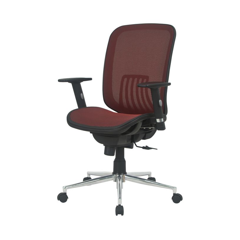 3397704813010-Fauteuil de bureau AXIOME - accoudoirs réglables - Noir et rouge-P_79419624_4-3