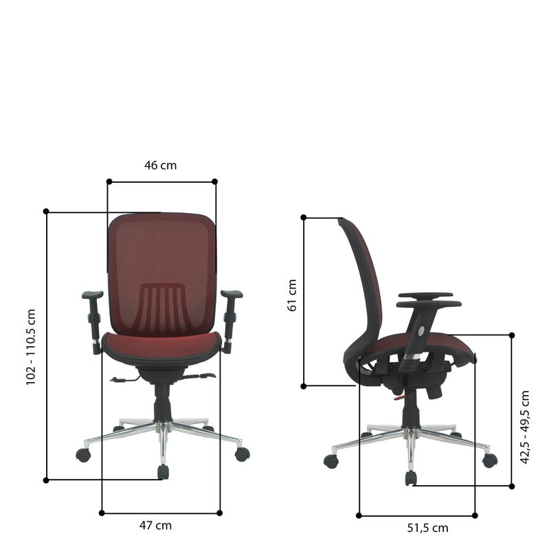 3397704813010-Fauteuil de bureau AXIOME - accoudoirs réglables - Noir et rouge-P_79419624_8-7