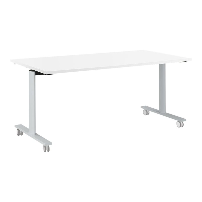 3483600757807-Table de réunion mobile et rabattable YES ! - 160 cm - Blanc-P_79419641_1-0