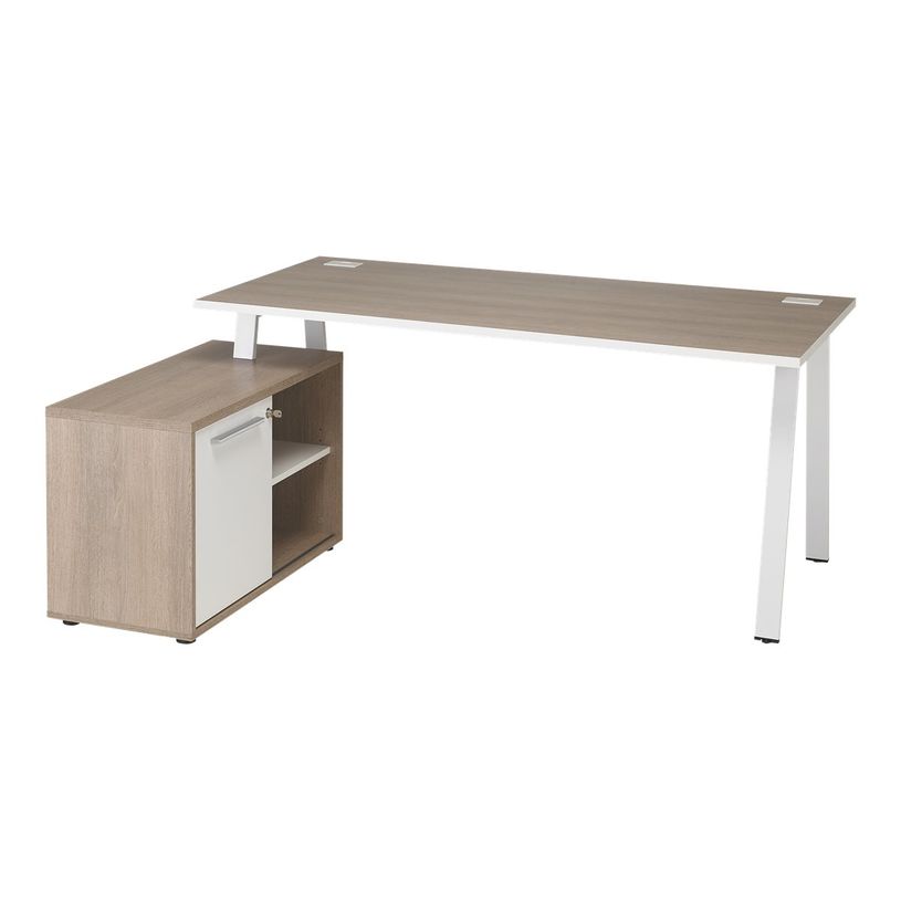 3483600765468-Bureau manager ARPE avec bloc de rangement gauche - 160 cm - Chêne-P_79419653_2-1