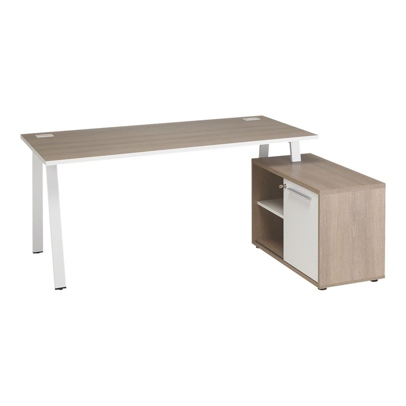3483600783011-Bureau manager ARPE avec bloc de rangement droit - 160 cm - Chêne-P_79419662_1-0