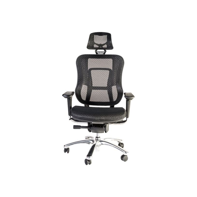 3760185026659-Fauteuil de bureau ergonomique D VADER - accoudoirs réglables - appuie-tête réglable - N-P_79419677_2-1