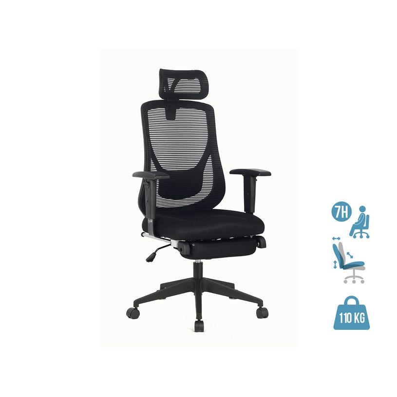 3760185028011-Fauteuil de bureau PRORELAX - accoudoirs réglables - appui-tête réglable et repose-jambe-P_79419678_1-0