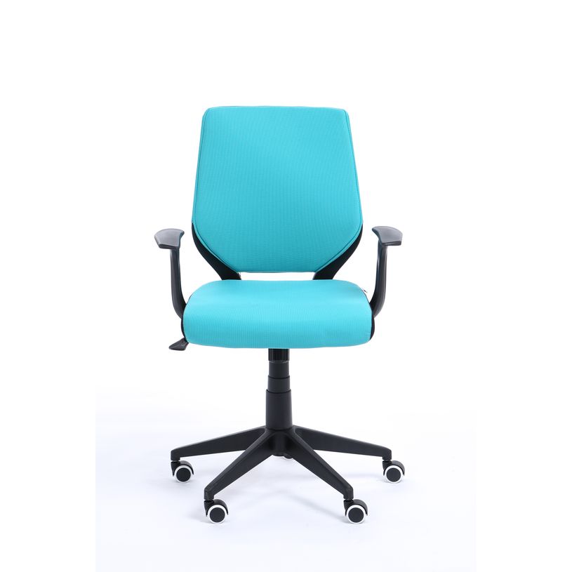 3760185028233-Fauteuil de bureau NEWTON - accoudoirs fixes - Turquoise-P_79419680_2-1