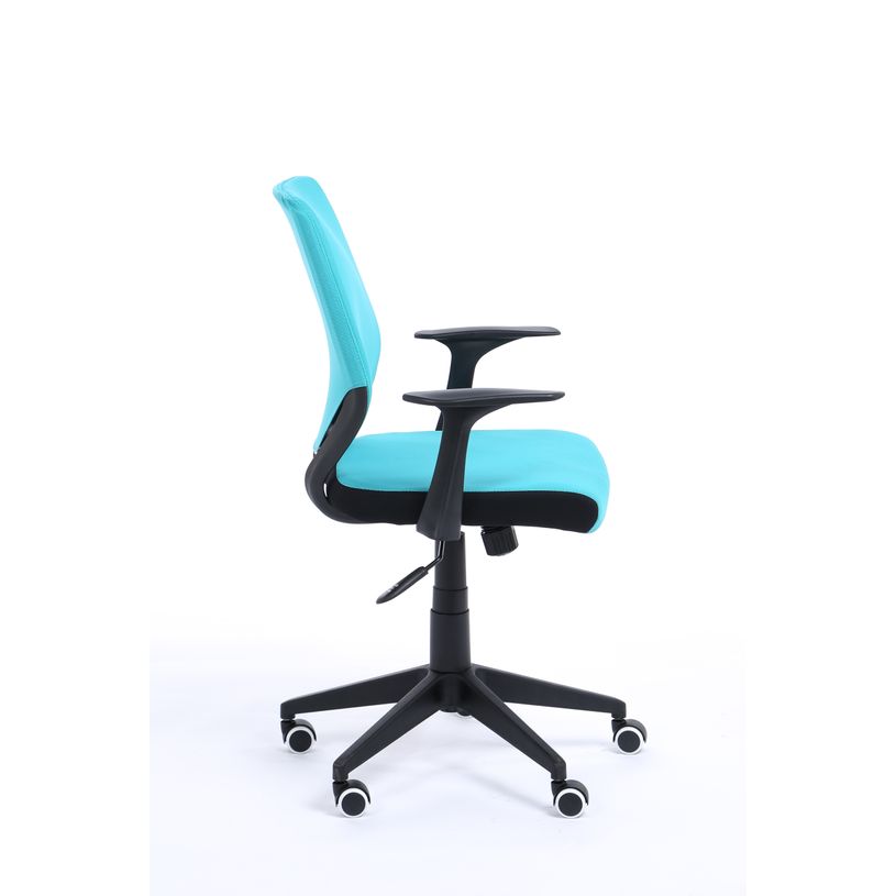 3760185028233-Fauteuil de bureau NEWTON - accoudoirs fixes - Turquoise-P_79419680_3-2