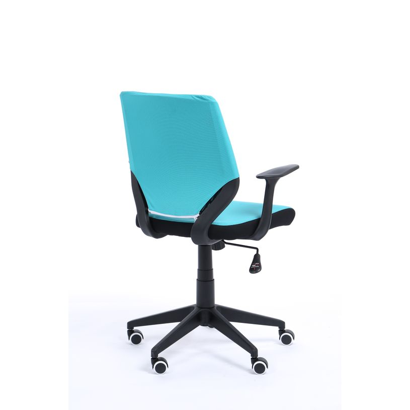 3760185028233-Fauteuil de bureau NEWTON - accoudoirs fixes - Turquoise-P_79419680_4-3