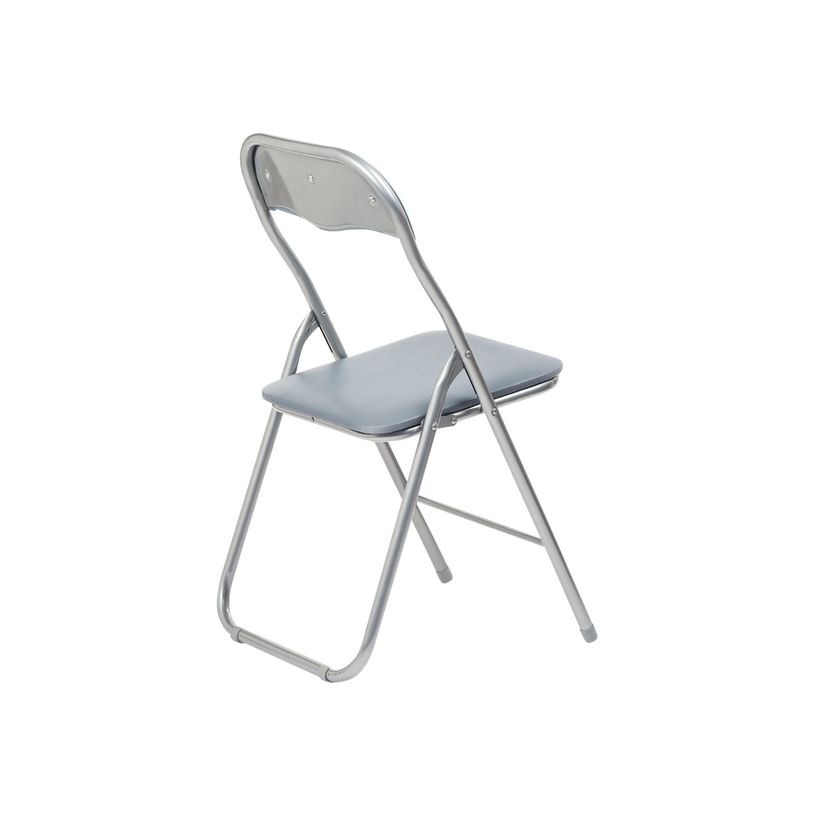 3760185028943-Chaise pliante JUNY - assise et dossier recouverts de PVC - Gris-P_79419690_2-1