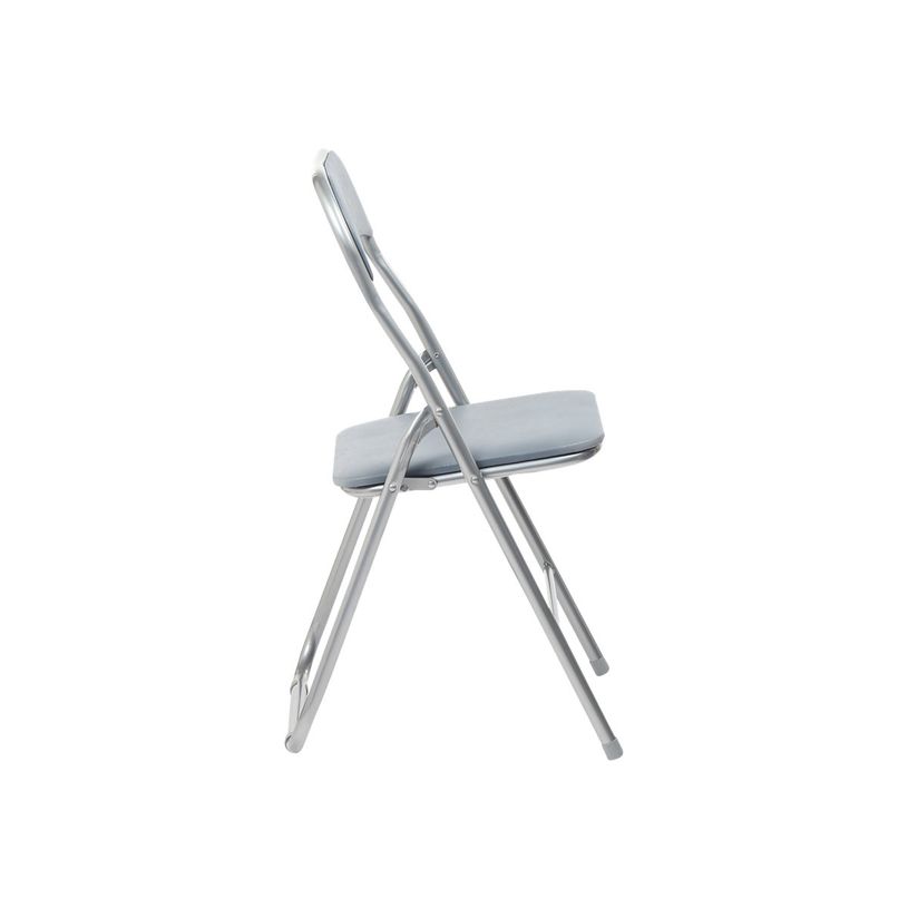 3760185028943-Chaise pliante JUNY - assise et dossier recouverts de PVC - Gris-P_79419690_3-2