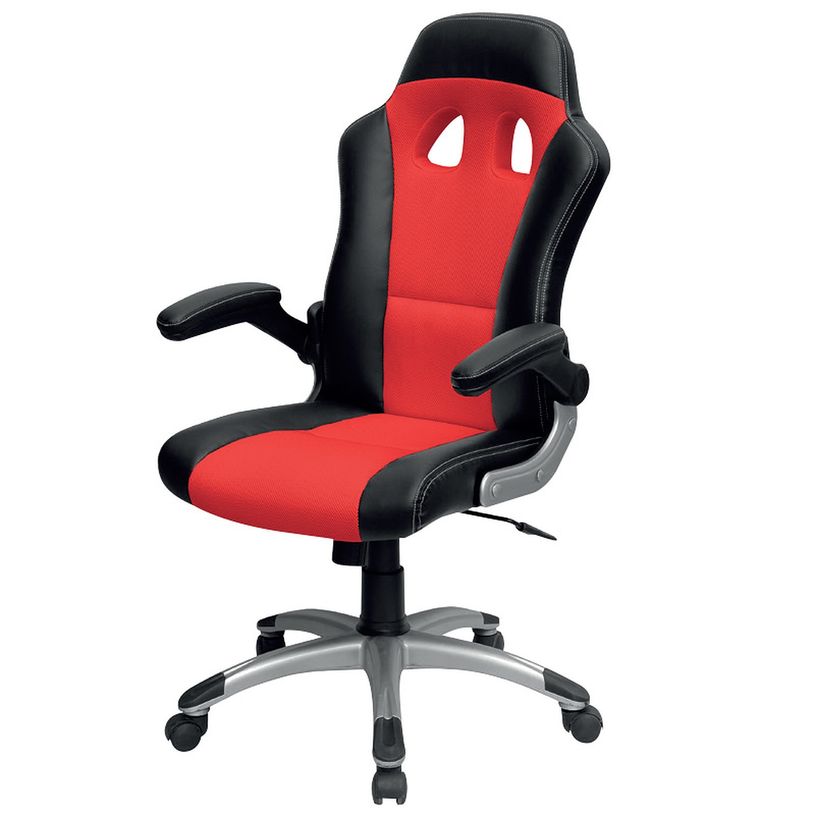 3700339879922-Fauteuil gamer RACER - accoudoirs rabattables - noir et rouge-P_79419890_2-1