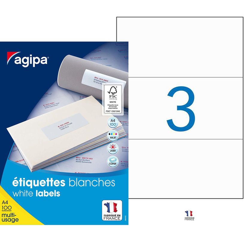 3270241190199-Apli Agipa - 300 Étiquettes adhésives blanches multi-usages - 210 x 99 mm - coins droits -P_79419973_2-0