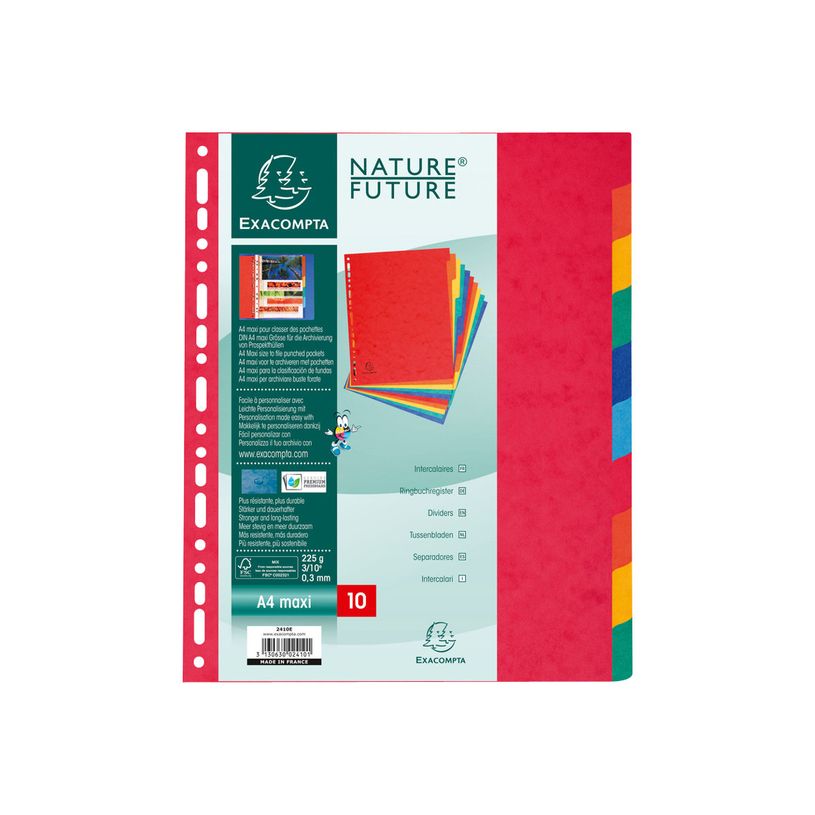 3130630024101-Exacompta Nature Future - Intercalaire 10 positions - A4 Maxi - carte lustrée colorée-P_79419981_3-1