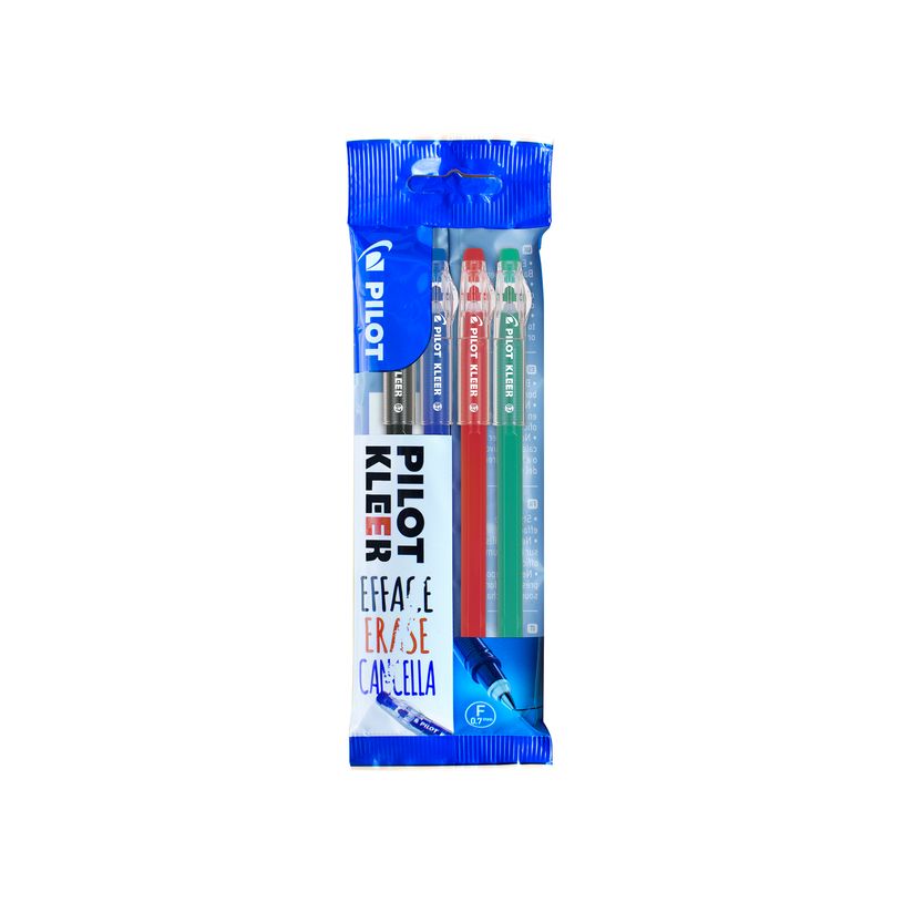 3131910505006-Pilot Kleer - 3 Stylos à bille effaçable - noir, bleu et rouge-P_79420084_1-0