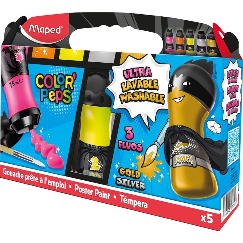 3154148100126-Maped Color'Peps - 5 bouteilles peinture - fluo et métal - 75 ml-P_79420787_6-0