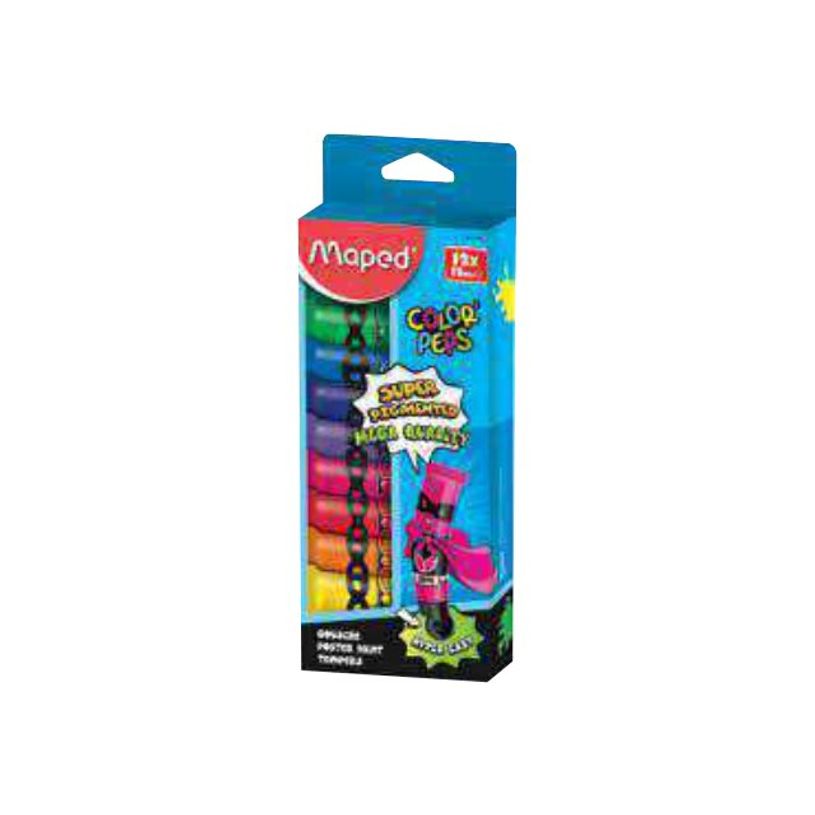 3154148105107-Maped Color'Peps Super Pigmented - 12 Tubes de gouache - couleurs assorties - boîte carton-P_79420788_6-0
