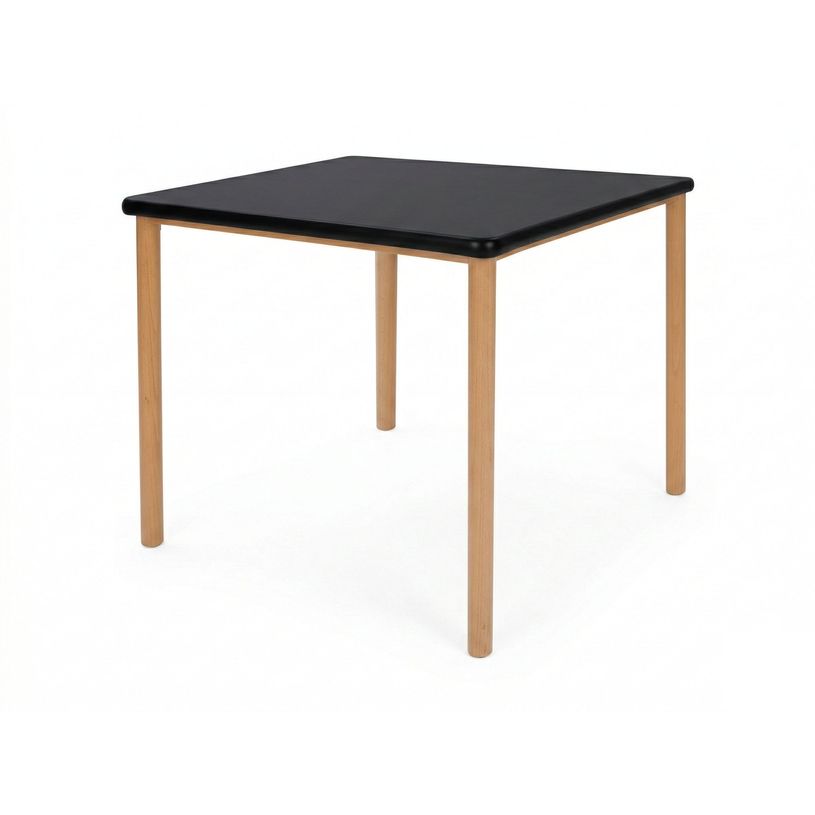3700339881352-Table collectivité - plateau noir - pied bois--0
