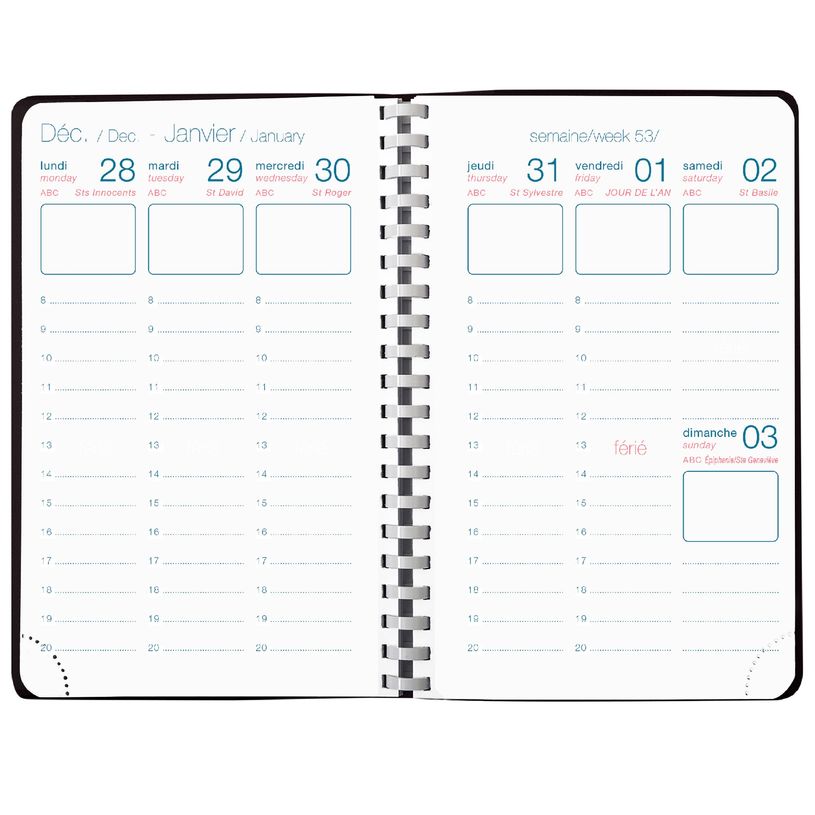 3108728155600-Agenda à spirale Perle - 1 semaine sur 2 pages - 10 x 15 cm - disponible dans différentes-P_79421146_6-3
