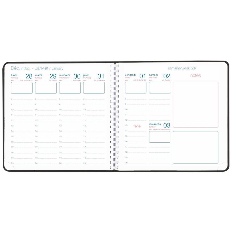 3108728165609-Agenda à spirale Perle - 1 semaine sur 2 pages - 16,5 x 16,5 cm - disponible dans différe-P_79421151_5-3