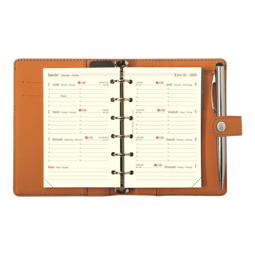 3664447062136-Andrea 13 - Organiseur orange - 10,5 x 14,5 cm - Oberthur-P_79421191_1-1
