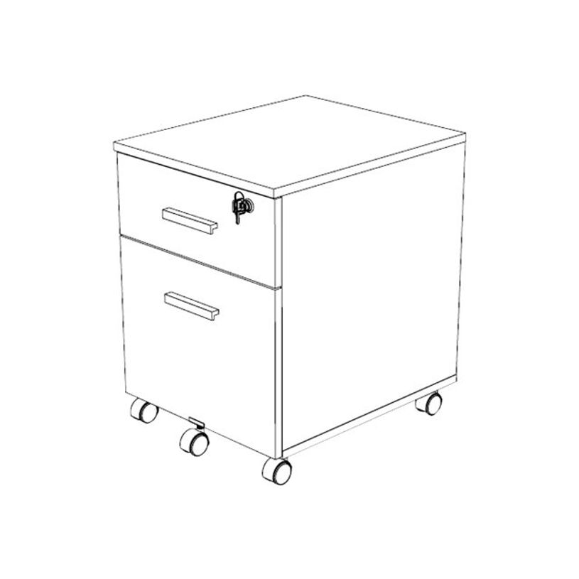 3253310153110-Caisson mobile 2 tiroirs - INEO - Façade blanche-P_79421207_1-0