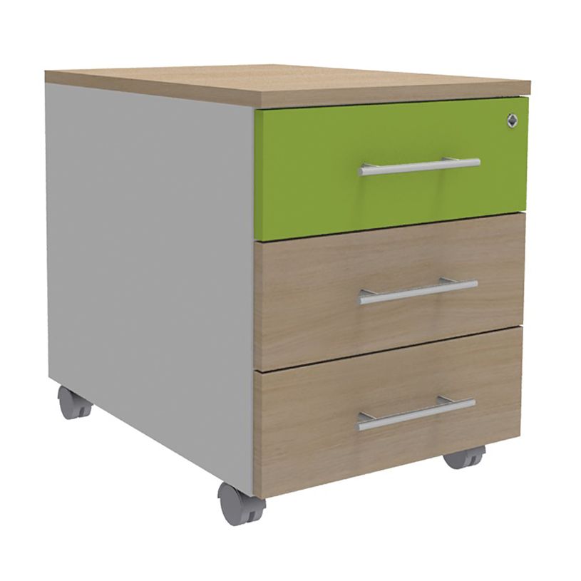 3253310153219-Caisson mobile INEO JET UP Bureau Vallée - L43 x H56 x P60 cm - 3 Tiroirs - façade imitat-P_79421217_1-0