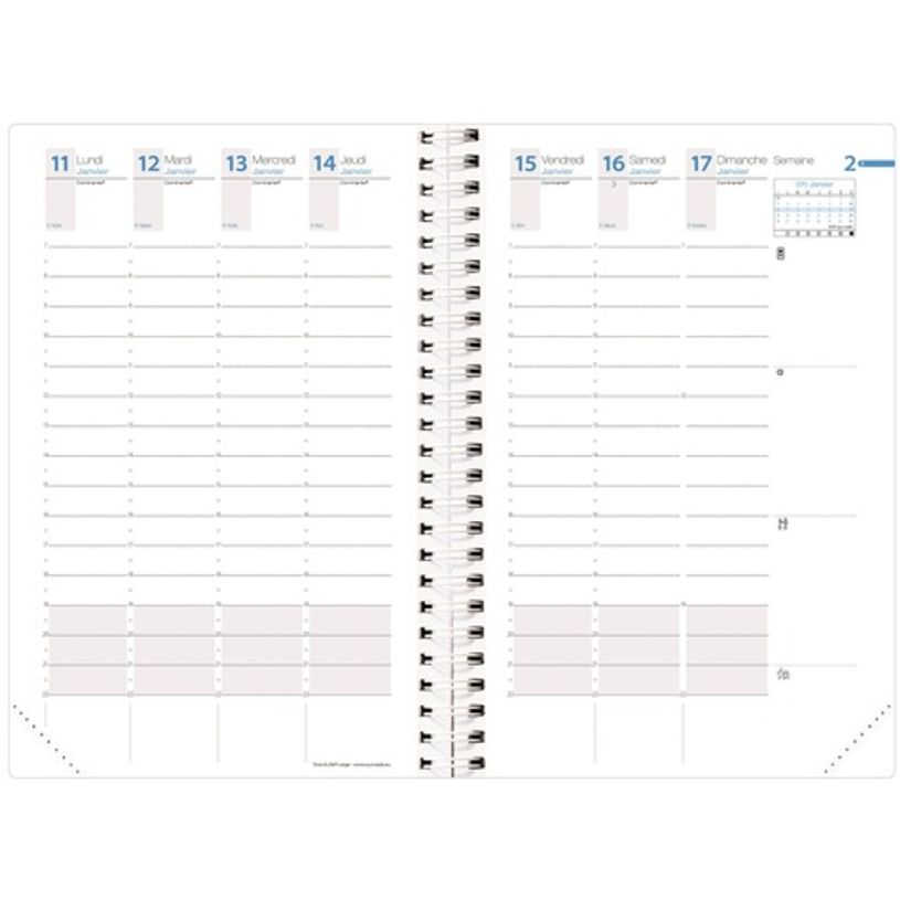 3371010386710-Agenda spiralé à élastique Time & Life XLarge - 1 semaine sur 2 pages - 21 x 27 cm - vio-P_79421274_3-2