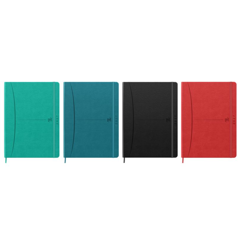 3020120103020-Agenda à élastique Oxford Signature - 1 semaine sur 2 pages - 18 x 25 cm - disponible dans différentes c--0