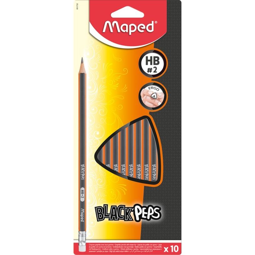 3154148517320-Maped Black'Peps - Pack de 10 crayons à papier - HB - 2,2 mm - embout gomme-P_79421505_1-0