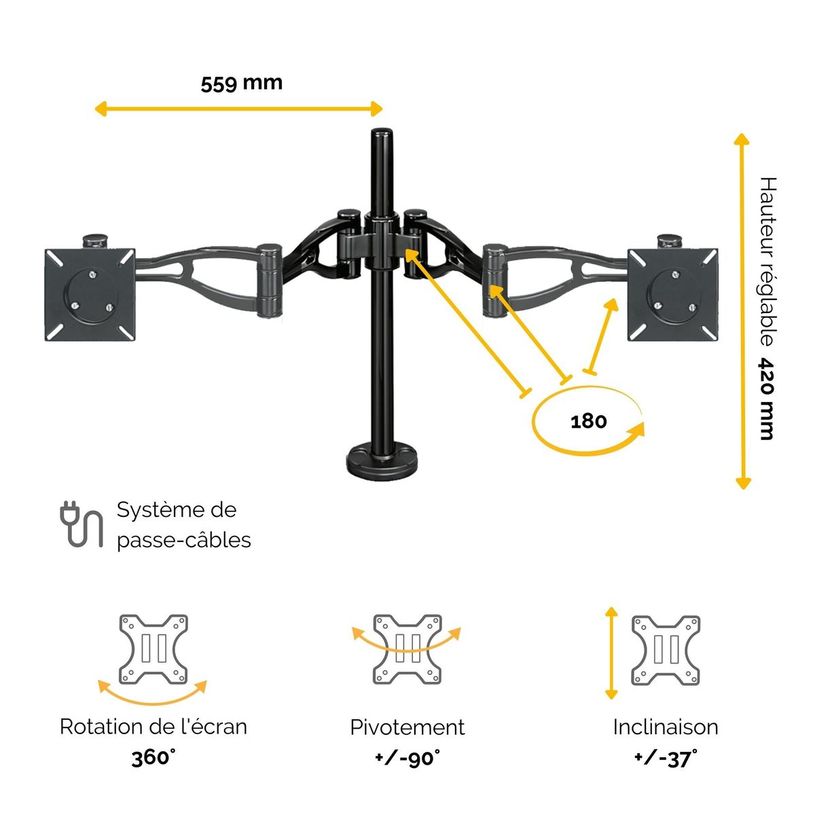0043859629718-Fellowes Professional Series - Bras porte-écran double jusqu'à 26" - angle et hauteur aj-P_79421547_12-1