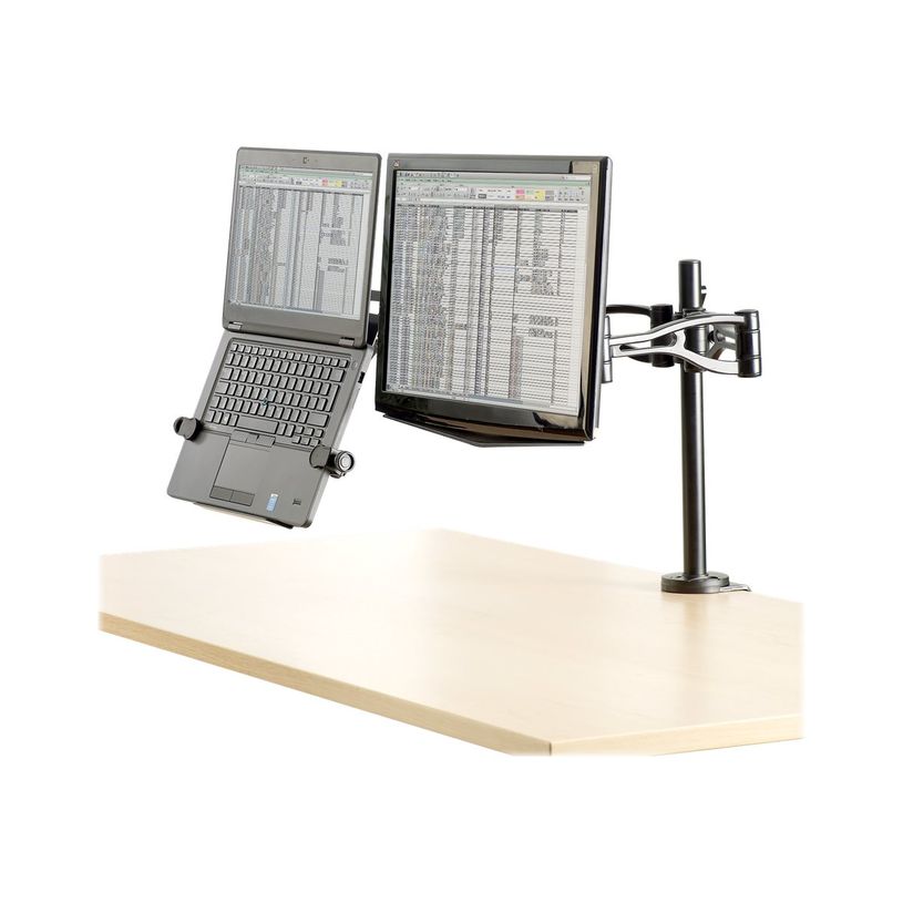 0043859629718-Fellowes Professional Series Depth Adjustable Dual Monitor Arm - Kit de montaje - brazo ajustable - para 2 monitores - hierro - n-P_79421547_3-4