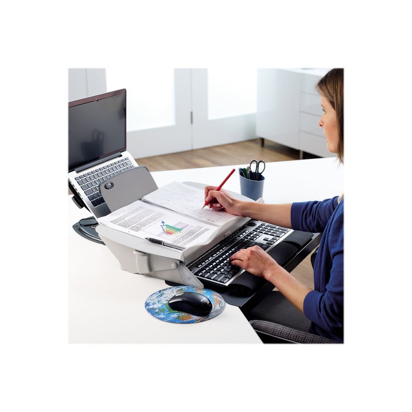 0043859706396-Fellowes Easy Glide - Porte-documents incliné format A3 - système de glissière facilitant l'écriture - possède un ra-P_79421549_1-4