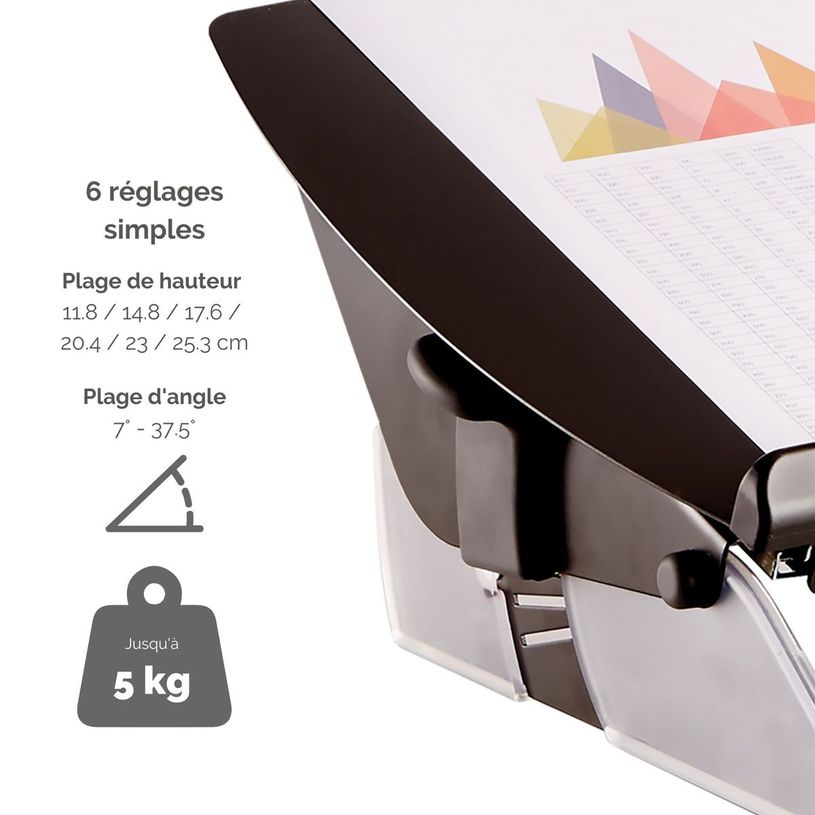 0043859706396-Fellowes Easy Glide - Porte-documents incliné format A3 - système de glissière facilitant l'écriture - possède un ra-P_79421549_4-2