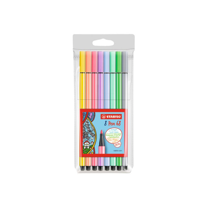 4006381507882-STABILO Pen 68 - 8 feutres pointe moyenne - coloris pastel-P_79421696_1-4