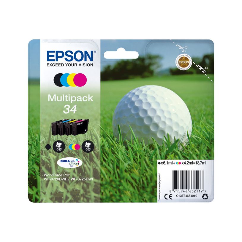 8715946632117-Epson 34 Balle de golf - Pack de 4 - noir, cyan, magenta, jaune - cartouche d'encre origina-P_79421742_2-1