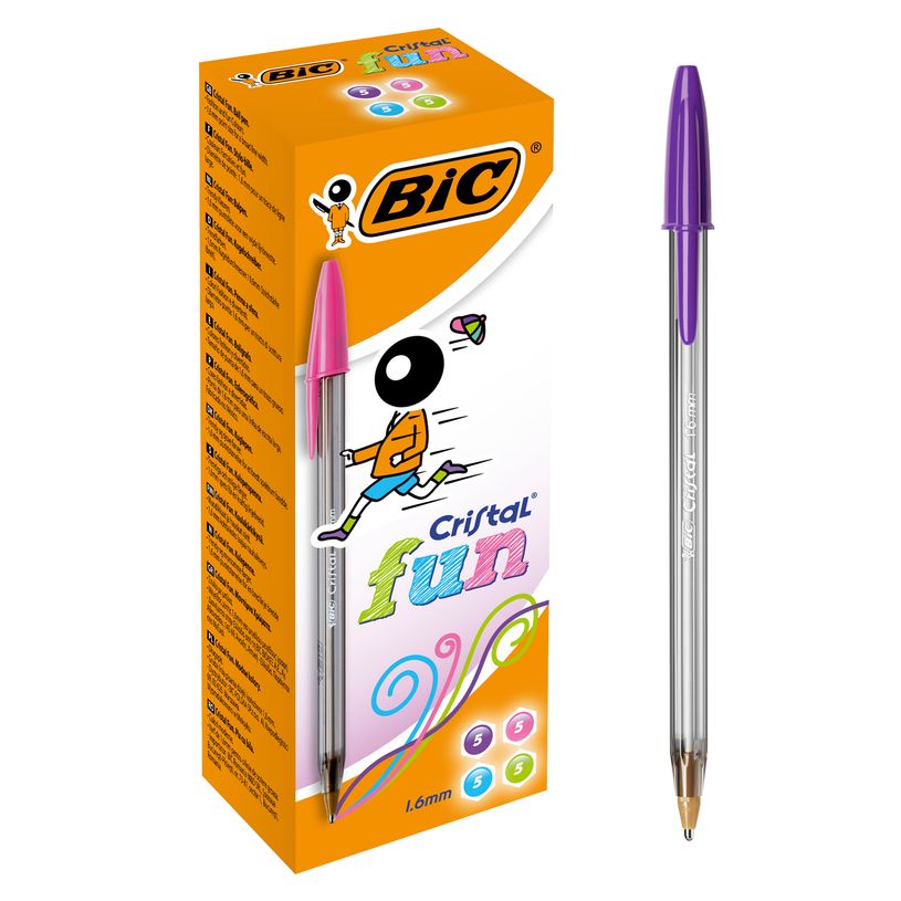 3086123272101-BIC Cristal Fun - 20 Stylos à bille - assortiment fashion - 0.6 mm-P_79421758_1-0