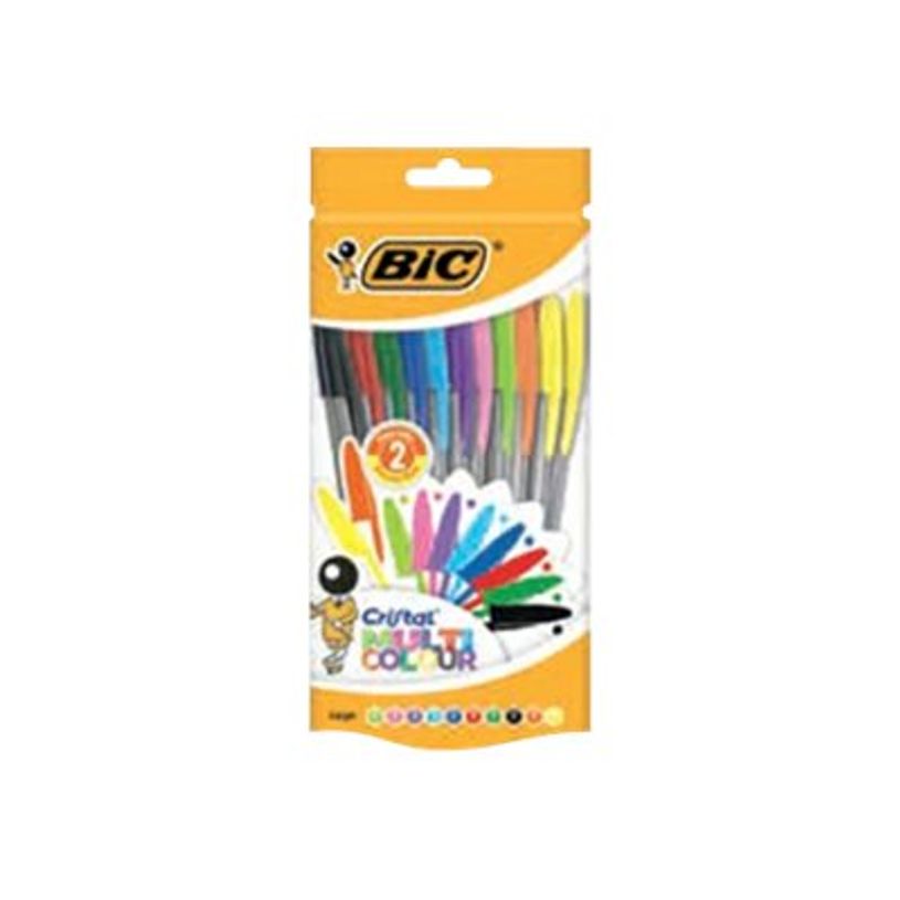 3086123449008-BIC Cristal Multicolor - Boîte de 20 stylos à bille - couleurs assorties - 0.42 mm-P_79421765_1-0