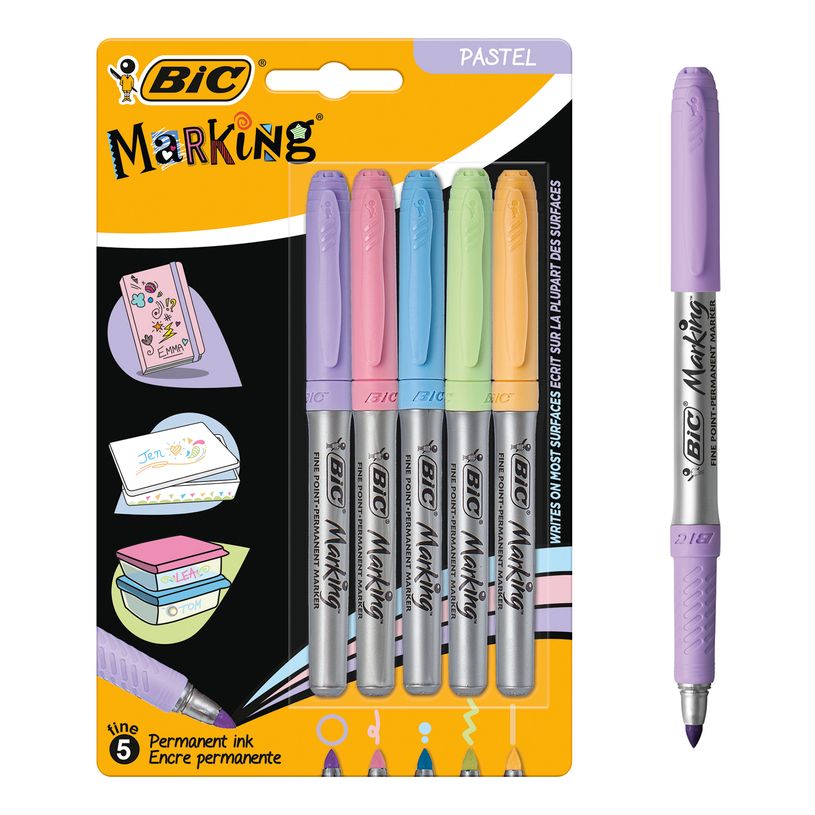 3086123454262-BIC MARKING COLOR - Pack de 5 marqueurs permanents - pointe moyenne - couleurs assorties-P_79421769_10-0