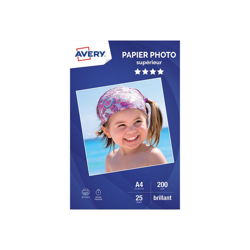 3266550055847-Avery - Papier Photo brillant - A4 - 200 g/m² - impression jet d'encre - 25 feuilles-P_79421782_1-0