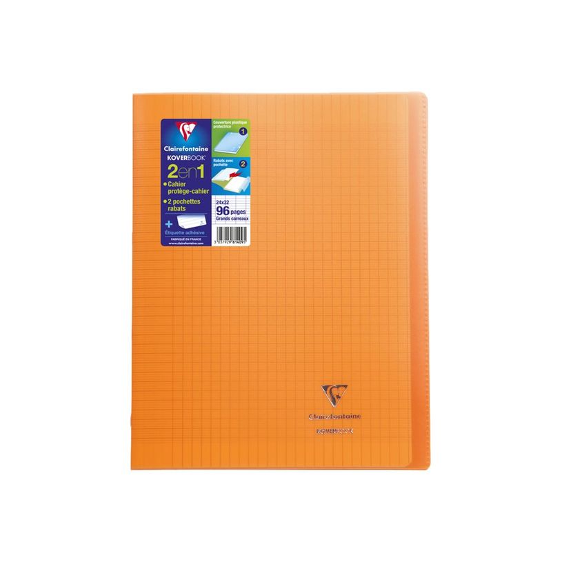 3037929814095-Clairefontaine Koverbook - Cahier polypro 24 x 32 cm - 96 pages - grands carreaux (Seyes) --P_79421925_1-0