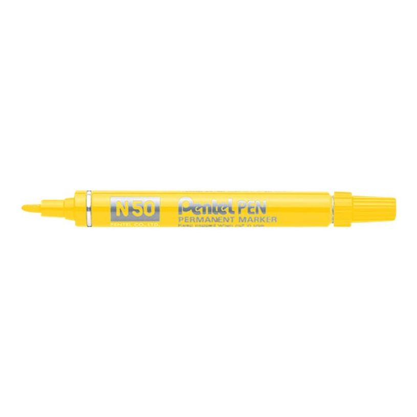 3474370750075-Pentel PEN N50 - Marqueur permanent - pointe ogive - jaune-P_79421938_1-0