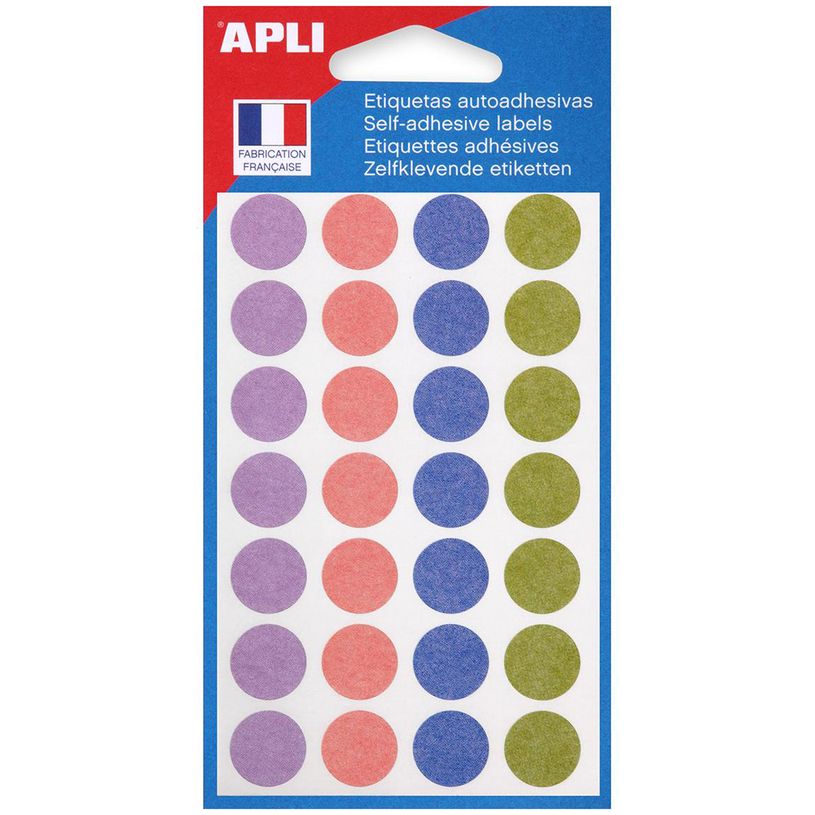 3270241021493-Apli Agipa - 140 Pastilles adhésives - couleurs pastels assorties - diamètre 15 mm - réf-P_79422035_2-0