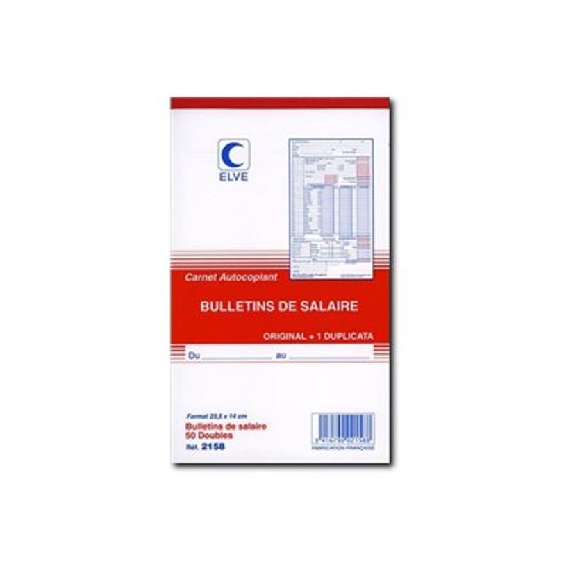 3416790021588-ELVE - Manifold Carnet de bulletins de paie - 50 dupli - 23,5 x 14 cm-P_79422070_1-0