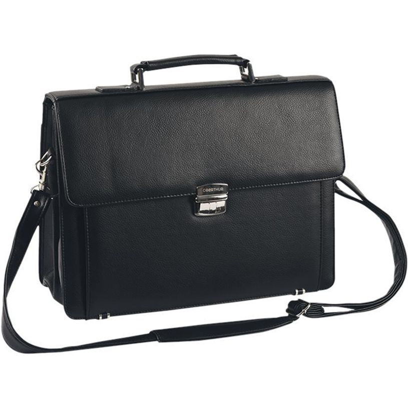 3108723263706-Oberthur Bradford - Cartable rigide 2 compartiments - noir - 29 x 38 x 13 cm-P_79422096_2-0